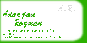 adorjan rozman business card